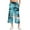 Blue, variant on Capris for Women With Pockets High Elastic Waisted Loose Fit Printed Trousers Wide Leg Casual Summer Lightweight Palazzo Pants Mint Green 2XL