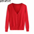 thumbnail image 2 of Cardigan Tricoté pour Femmes Manches Longues Crochet Boutons Courts A, 2 of 4