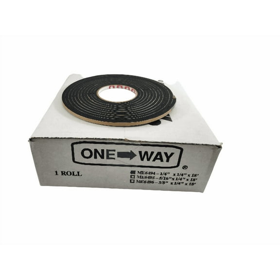 Single-Sided (One-Way) High Density Foam 1/4" H x 1/4" W x 18'