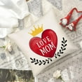 thumbnail image 3 of Love Mom Pillow Covers 18x18 Inch Mother‘s Day Red Love Heart Leaf Queen Crown Throw Pillow Cases Sofa Couch Home Decor Cushion Cover Cotton Linen, 3 of 6