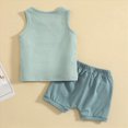 thumbnail image 5 of TOWED22 Toddler Baby Boy Clothes Sleeveless Tank Tops Shorts Set Cute Baby Boy Summer Clothes Outfits Light Green,3-6 M, 5 of 9