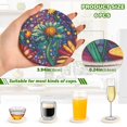 thumbnail image 3 of Haosy Set of 6 Drink Woven Coaster with Holder Heat Resistant Non-Slip Bar Coasters 4 Inches Cartoon Flower and Star, 3 of 7