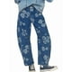 thumbnail image 2 of Vaqueros Rectos, Holgados, Informales, de Tiro Medio y Pierna para Mujer, Estilo Boyfriend Y2K, Pantalones Cortos de Mezclilla Flores Azules XXL, 2 of 8
