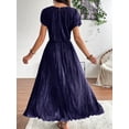 thumbnail image 5 of NAYTOAO Women's Pleated Lined Maxi Dress Flutter Sleeve Front Slit Cocktail Wedding Guest Dress, 5 of 7