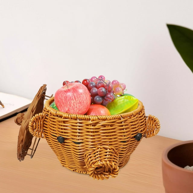 Kitchen Storage & Organization P Lastic Storage Basket Woven Storage Basket Multi Function Fruit And Snack Container For Home Decor Tabletop Organizer Layout