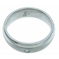 thumbnail image 3 of Plutus Brands Titanium High Polish CZ Accent Men's Wedding Band - Silver, 3 of 3