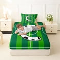 thumbnail image 4 of Erosebridal Modern Soccer Court Pattern Kids Twin Sheet Sets,Letter C Monogrammed Bedding For Boys Teens 3pcs, 4 of 6