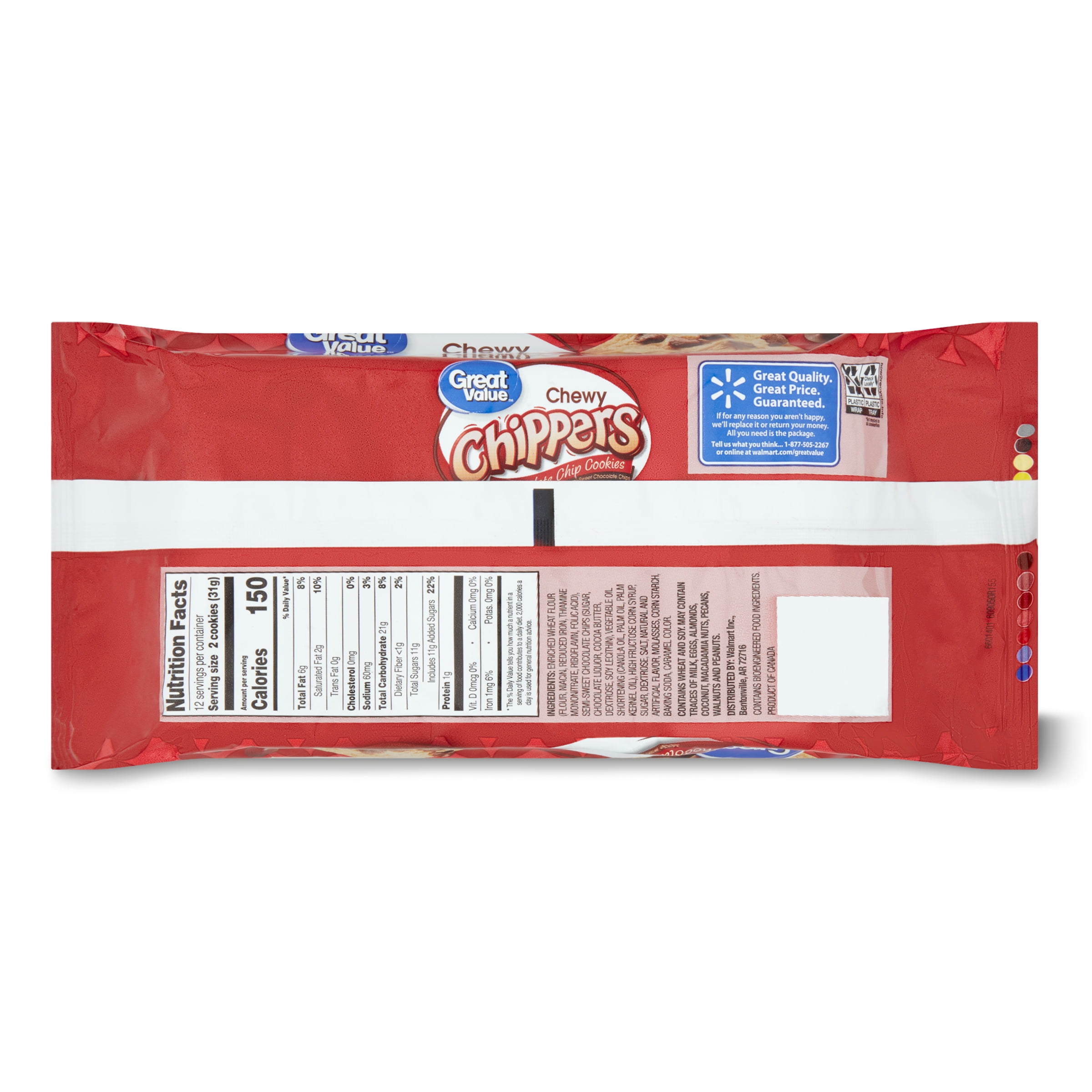 Great Value Chocolate Chip Chewy Cookies, 13 oz