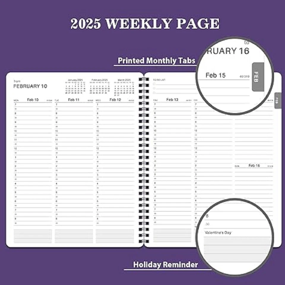 2025 Weekly Appointment Book/Planner-Daily Hourly Planner 2025,Jan 2025-Dec 2026