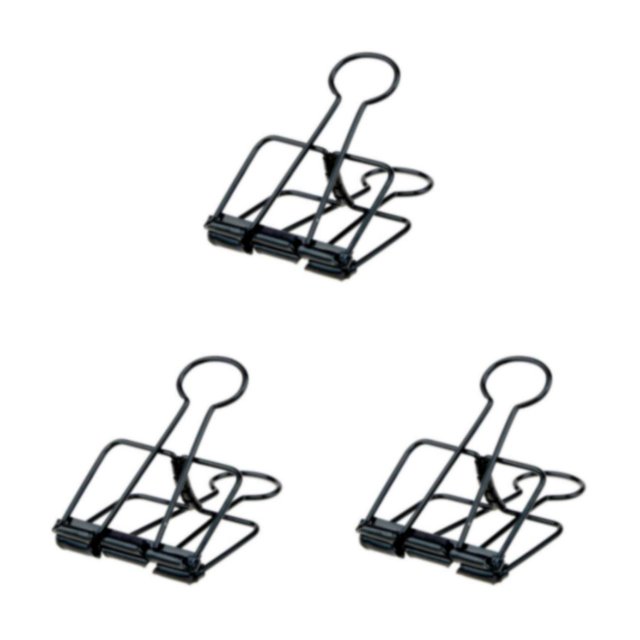 stanreset 1/2/3 20 Pieces Metal Paper Clip Anti-rust Unfading Solid Color Replacement Home Office File Examination Papers Clips Black 32mm 3PCS