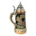 thumbnail image 2 of German Beer Stein England Panorama Stein 0.75 liter tankard, beer mug, cobalt, hand-painted, with pewter lid, 2 of 3