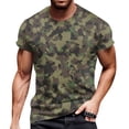 thumbnail image 6 of Men'S Camouflage T-Shirt Sports Fitness Short Sleeve Military Camo Crewneck Vintage Shirt,Dark Green 2XL, 6 of 6