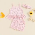 thumbnail image 5 of Uxgjfwu Baby Girl Outfits Summer Printed Sleeveless Tops and Shorts Set Baby Summer Clothes 3 Piece Set, Sizes 0-18M,Pink, 5 of 8