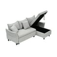 thumbnail image 4 of 80" Gray Corduroy For 3 People - Enjoy Spacious Seating L-shaped With Storage Stylish And Functional Addition, 4 of 5