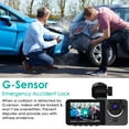 thumbnail image 2 of 3 Channel Dash Cam Front Inside Rear Vehicle Driving Recorder Car DVR with 32G MMC Card G Sensor Motion Detection Parking Monitor Loop Recording, 2 of 10