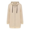 thumbnail image 4 of Wangmeiwg Women's Sweatshirts Women's Jackets - Cozy Zip Up Hooded Long Coat for Casual Streetwear in Cold Weather and Fall Activities Khaki XXL, 4 of 9