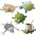 thumbnail image 2 of Handmade Animal Crochet Coasters (4pcs) – Funny 3D Mug Rug, Soft Drink Coaster for Tabletop Protection and Home Desk Decoration, 2 of 8
