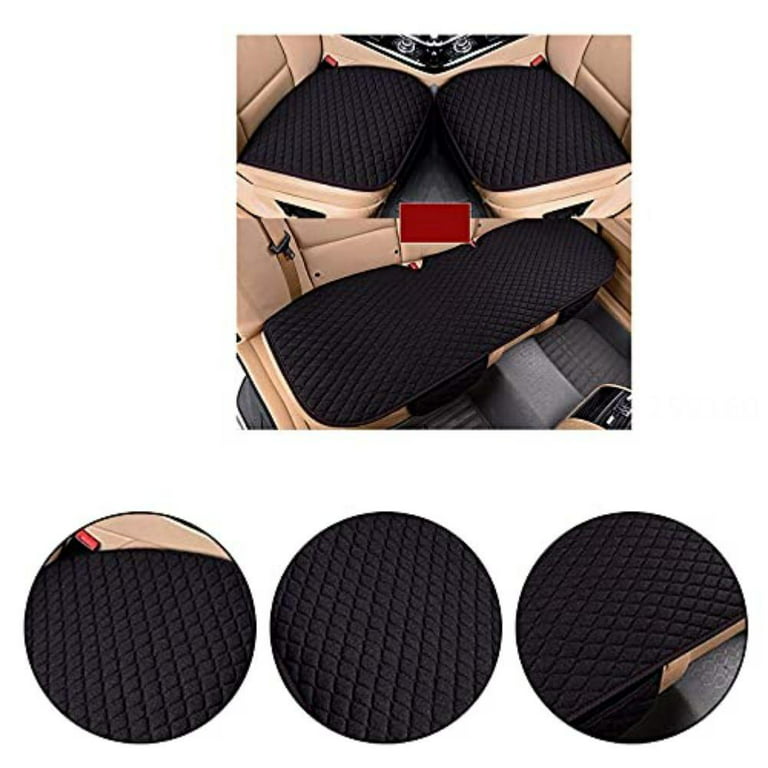1pc Universal Non-slip Square Linen Car Seat Cushion With Backless