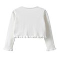thumbnail image 7 of Mikilon Christmas Day Cardigan Sweaters for Girls Size 2-8 Years Solid Color Long Sleeve Shirts Comfortable Cutout Button-Up Clothes Can Be Worn with Skirts, 7 of 7