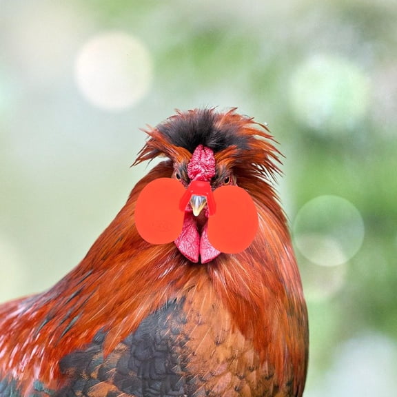 OUNONA 100Pcs Poultry Anti Pecking Peepers Red Plastic Chicken Eye Glasses for Farming Protection