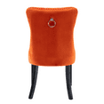 thumbnail image 5 of Tcbosik Upholstered Dining Chairs Set of 2, Velvet Fabric Side Dining Room Chair with Tufted Button Back for Kitchen, Orange & Black, 5 of 9