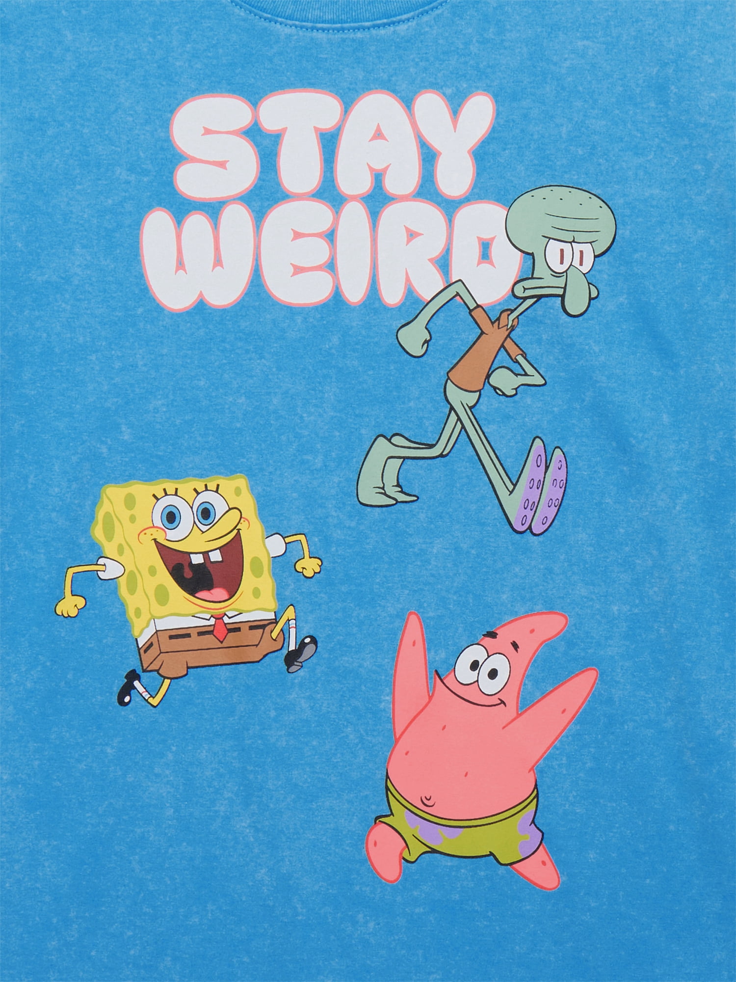 Nickelodeon Boys SpongeBob SquarePants Stay Weird Mineral Wash Graphic T-Shirt, Sizes XS-XXL