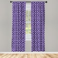thumbnail image 2 of Ambesonne Floral 4-Panel Curtains, Asian Water Flower Print Art, 56"x95", Blue Violet and Off White, 2 of 4