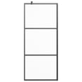 thumbnail image 3 of vidaXL Walk-in Shower Wall 31.5"x76.8" Frosted ESG Glass Black, 3 of 6