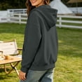 thumbnail image 4 of Women's Full Zip Hoodie Thicked, Oversized Long Sleeve Hooded Sweatshirt with Pockets, Womens Zip Up Hoodies with Hoods, Dark Gray, S, 4 of 6
