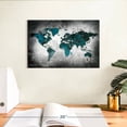 thumbnail image 3 of Elephant Stock Aged World Map Xli Wall Art - Horizontal Canvas Wall Art - Living Room Wall Decor - Education Canvas - Teal And White Decor - 12" x 8", 3 of 8