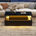 thumbnail image 3 of Noble House Lift-Top Coffee Table,High-Gloss Centre Table with 4 Drawers & LED Lights,Black, 3 of 10