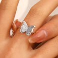 thumbnail image 4 of Dsscvnef Popular Butterfly Ring Frosted Double Opening Adjustable Index Finger Titanium Jewelry, 4 of 9