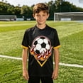 thumbnail image 2 of Big Boys' Sports Short Sleeve Graphic T-Shirts Fun Football Printed Crew Neck T-Shirt Size 12-13T, 2 of 4