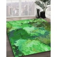 thumbnail image 3 of Ahgly Company Machine Washable Indoor Square Transitional Forest Green Area Rugs, 6' Square, 3 of 7