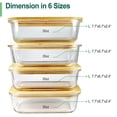 thumbnail image 3 of Juego de 4 Contenedores Urban Green de Vidrio para Alimentos de 35oz con Tapas de Bambú, 3 of 7