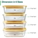 thumbnail image 3 of Juego de 4 Contenedores Urban Green de Vidrio para Alimentos de 35oz con Tapas de Bambú, 3 of 7
