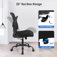 thumbnail image 3 of Ergonomic Office Desk Chair with Lumbar Back Support, Adjustable Swivel Flip-up Arms Task Chair Executive Mesh Computer Chair, 320LBS, 3 of 10
