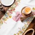 thumbnail image 3 of Mother's Day Table Runner 72 Inches, Spring Watercolor Flowers Pink Love Heart Bed Runner Dresser Scarves Tabletop for Indoor Outdoor Parties/Ceremony/Banquet, 14" x 72", 3 of 9