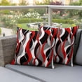 thumbnail image 5 of Outdoor Pillow Covers Distortion Red Stripes Waterproof Pillow Cases 24x24 Set of 2, Abstract Geometric Art Throw Pillow Cover Pillowcase for Patio Balcony Couch Garden, 5 of 9