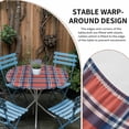thumbnail image 2 of Orange Blue Round Tablecloth for 55-60 Inch Tables, Fitted Table Cover with Elastic Edge, British Style Buffalo Plaid Lattice Waterproof Outdoor Table Cloth Protector for Patio Garden Dinner Picnic, 2 of 9