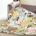 thumbnail image 3 of LNWH Cute Cartoon Dino Pattern Throw Blanket, Flannel Sofa Blankets for All Seasons, 50"x40", 3 of 8
