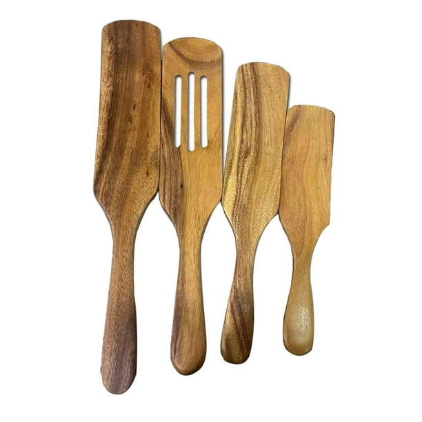 Juego de utensilios de cocina Fityle de 4/5 piezas, espátulas de madera para cocinar 4 piezas