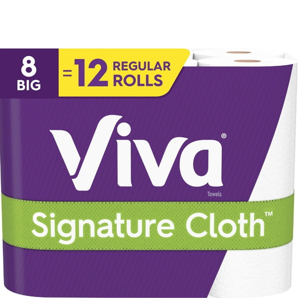 Viva Signature Cloth Choose A Sheet Kitchen Paper Towels White 8 Big Rolls 83 Sheets Per Roll Walmart Com Walmart Com