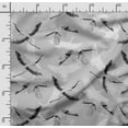 thumbnail image 2 of Soimoi Bird Printed, Cotton Satin Spandex Sewing Fabric By The Yard- 54 Inch WideDecorative Fabric For Dresses And Home Accents-Gray, 2 of 5