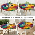 thumbnail image 7 of Colorful Circular Pattern Round Fitted Tablecloth with Elastic Edge,Dining Table Cover Waterproof,Outdoor Round Tablecloth for Camping,Dining,Indoor and Outdoor, 7 of 7