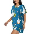 thumbnail image 5 of Sigee Cartoon Goose for Sleepwear Casual Pjs with Pockets Women's Pajamas Sets Shorts 2 Piece Short Sleeve Lounge Sets Large, 5 of 9