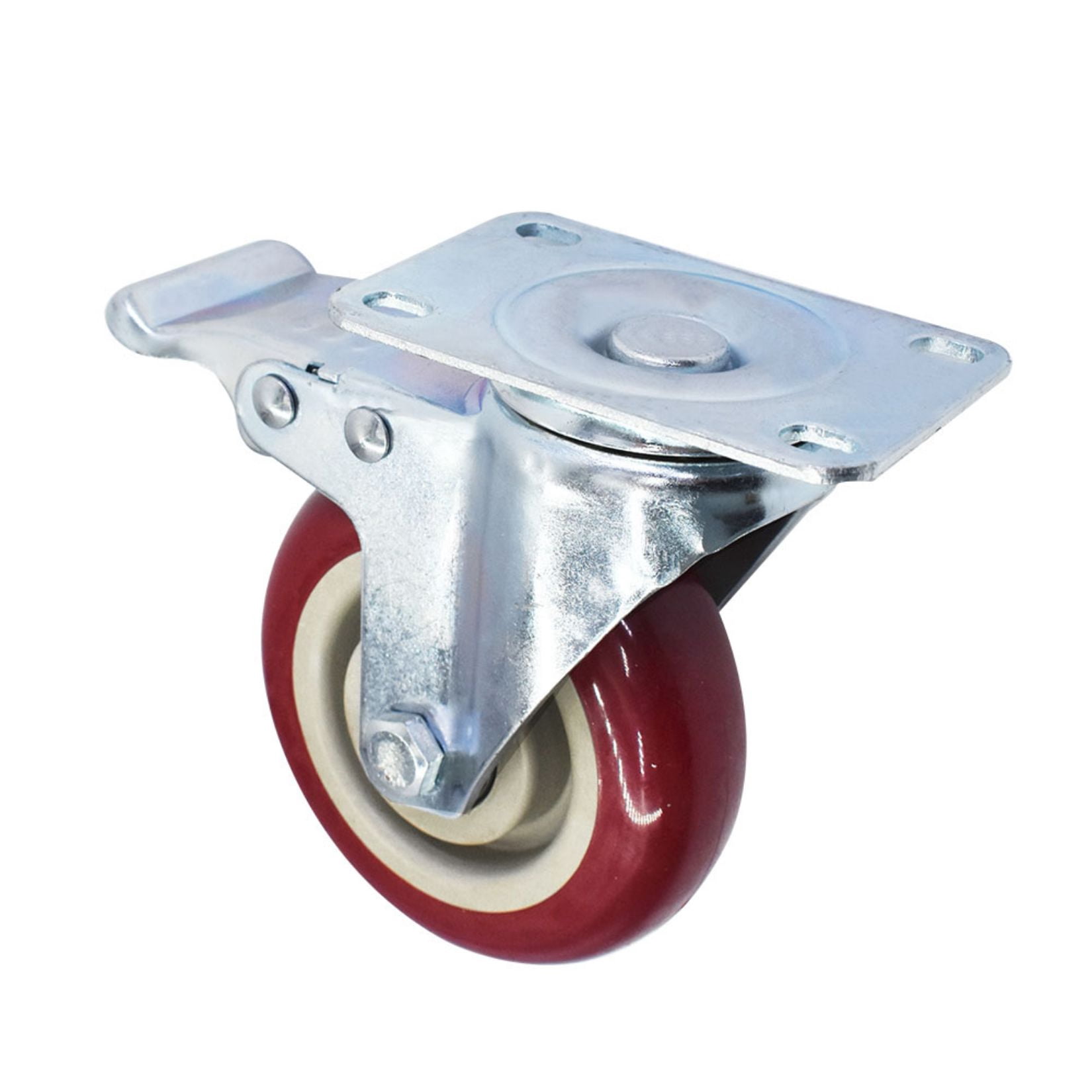 4pcs Heavy Duty Caster Set 4 inch Wheels All Swivel All Brake Casters Non Skid No Mark