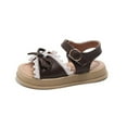 thumbnail image 5 of LYHaoo Girls Sandals Girls' Sandals Summer Children's Bow Western Shoes Little Girls Baby Soft Bottom Beach Shoes Sizes 24 Little Kid(2.5-3 Years), 5 of 5