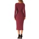 thumbnail image 3 of VESTIDO DE MUJER INSPIRE CHIC Cuello Redondo Manga Larga Fruncido Lateral Abertura Vestidos S Rojo Oscuro, 3 of 6