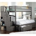 thumbnail image 2 of Bowery Hill Solid Wood Staircase Storage Bunk Twin Over Full in Gray, 2 of 10